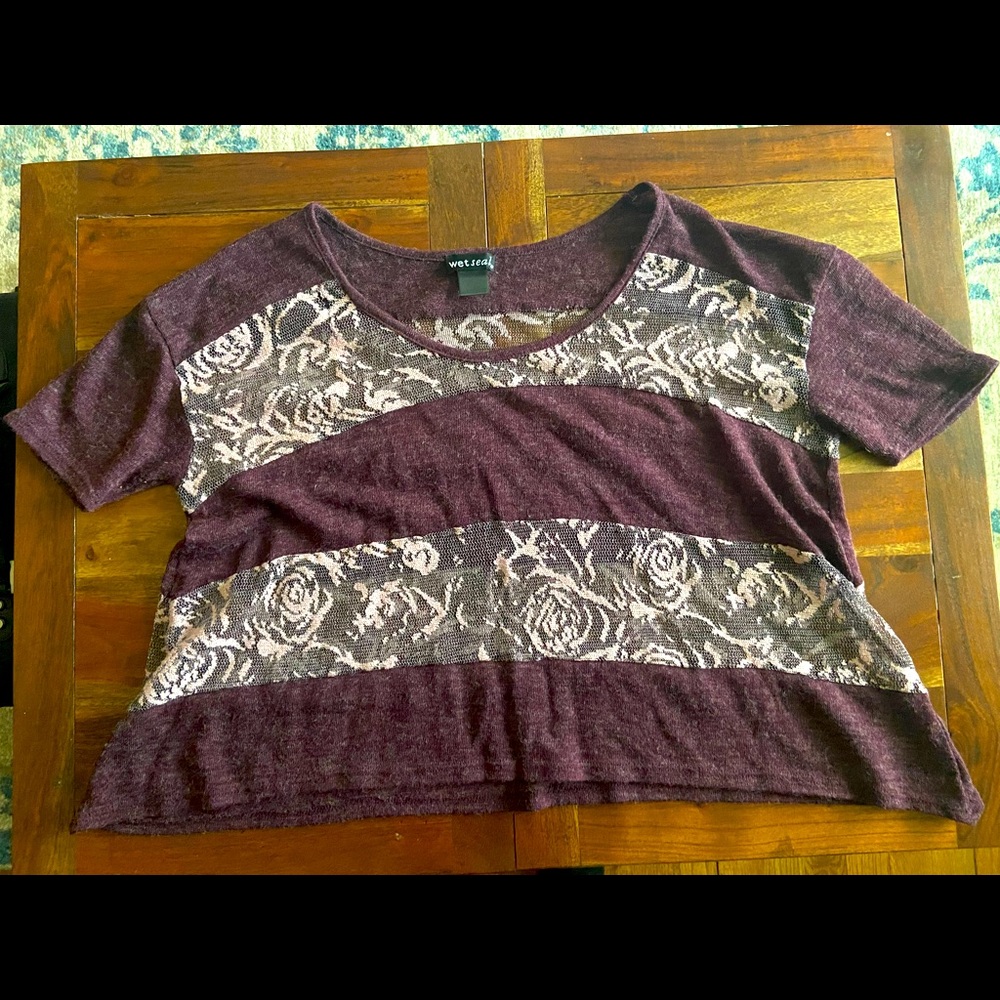 Purple mesh t-shirt